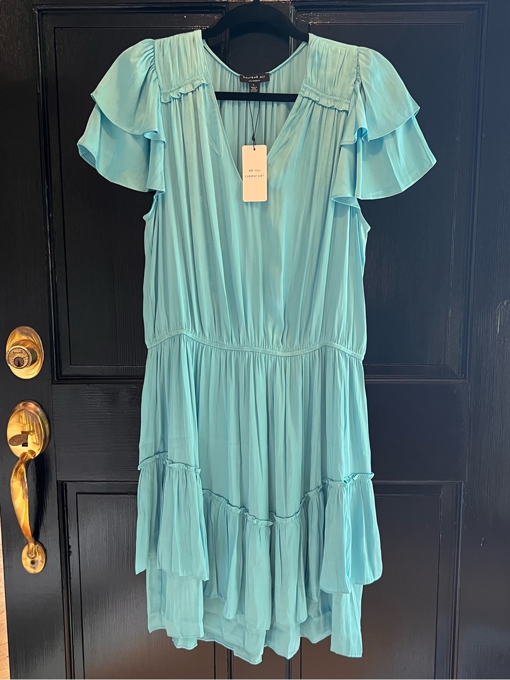 NWT, Anthropologie Current Air Mini dress, Turquoise, Size Large
